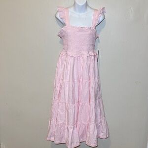 Ruffle Butts Pink Gingham Smocked Tiered Sundress